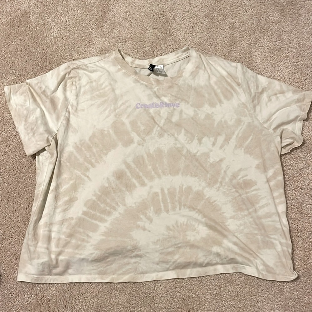 Tan tie dye crop top